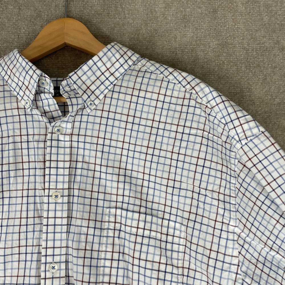 Roundtree & Yorke 3XB Plaid Button‎ Down Long Sleeve Dress Shirt Men